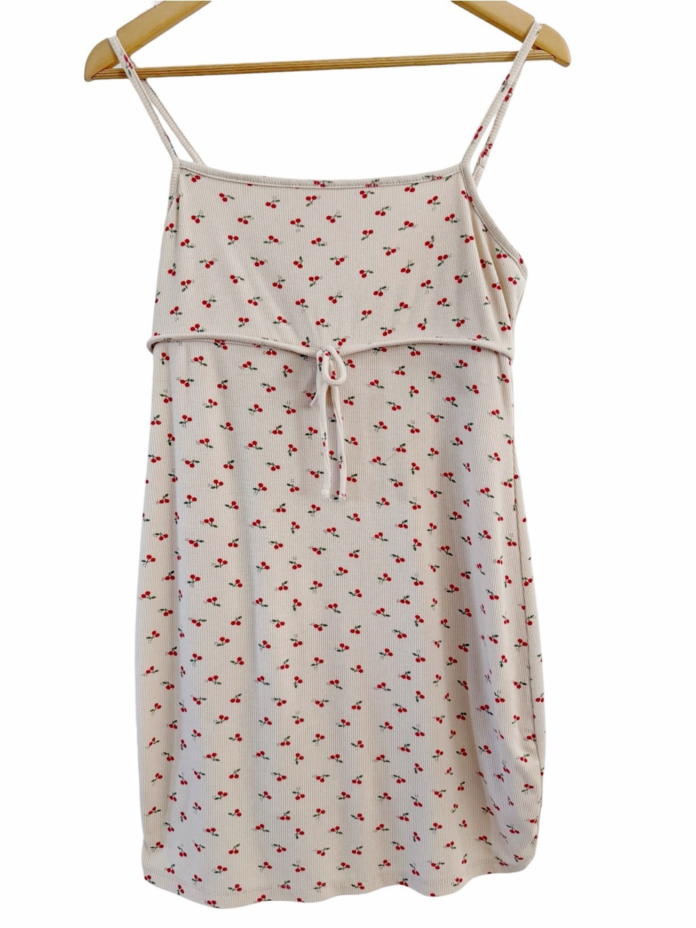 Urban Outfitters Mini Dress Beige Red Cherries Size Medium